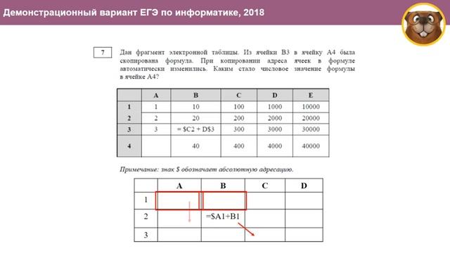 Демоверсия ЕГЭ-2018 по информатике, задание 7 смотреть онлайн