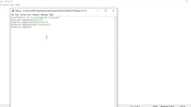 Python String- rpartition ( ) method Example смотреть онлайн