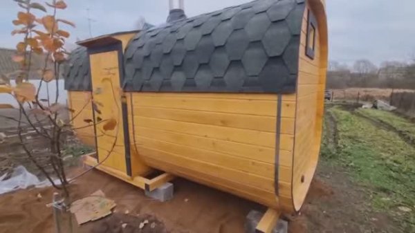 #ОБЗОР #Баня-квадро 4 метра #баня-бочка