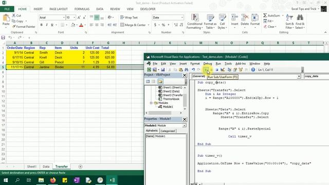 Excel VBA paste data in another sheet in regular intervel смотреть онлайн