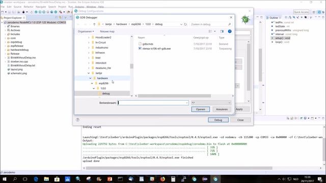 esp8266 Hardware Debug with sloeber V4.2 смотреть онлайн