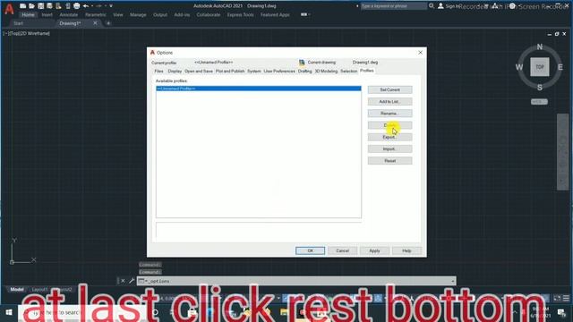 Reset autocad by options command. смотреть онлайн