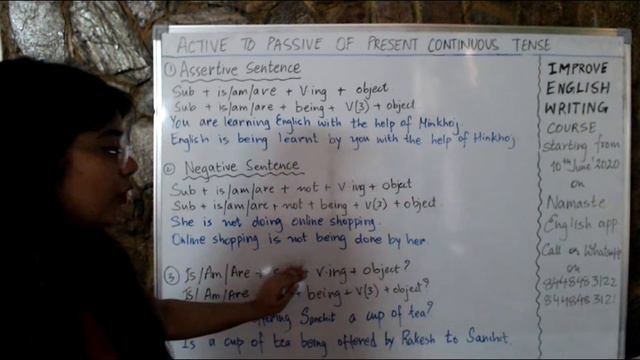 How to change Active to Passive in Present continuous tense by Ishita Mam смотреть онлайн