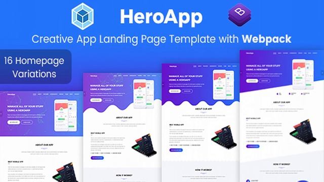HeroApp - App Landing Page HTML Template + Webpack | Themeforest Website Templates and Themes смотреть онлайн