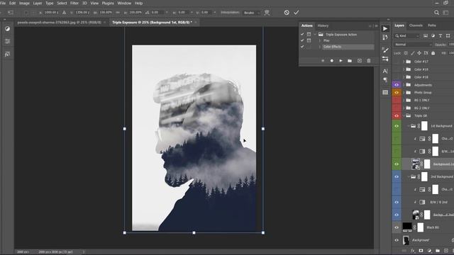 Tutorial - Triple Exposure Photoshop Action смотреть онлайн
