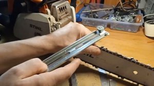 Заточка цепи бензопилы напильником
