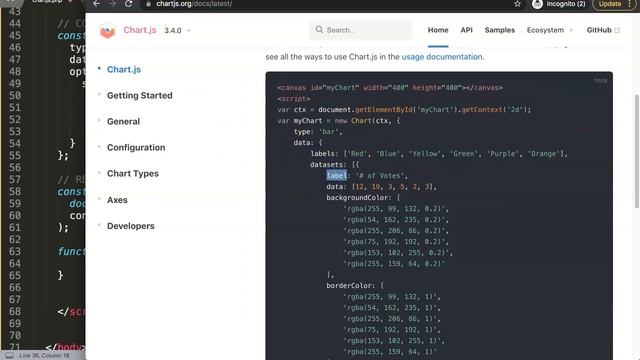 How to change the label base on click in a bar chart in Chart JS смотреть онлайн