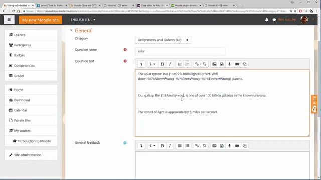 Moodle Quizzes - Embedded Cloze Questions смотреть онлайн