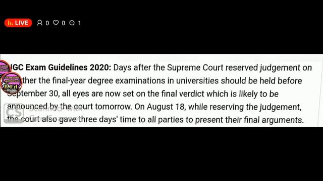 UGC Exam Guidelines 2020: Supreme Court's Verdict on Conduction of Finalyear Exams by Universitie смотреть онлайн