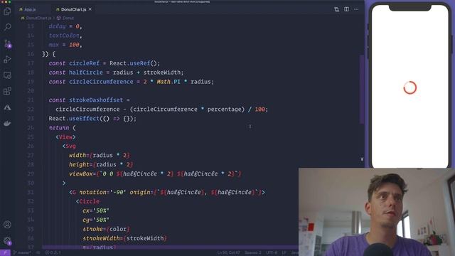 React Native Animated Donut Chart with React Native SVG and Animated API смотреть онлайн