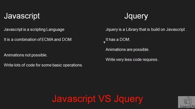 Difference Between Javascript and Jquery смотреть онлайн