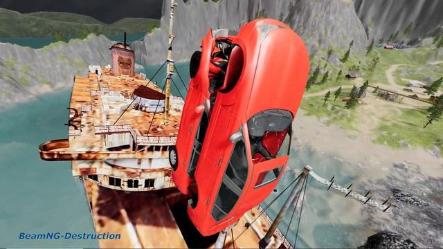 High Speed Random Car Jumps Into Titanic Ship - #beamngdrive смотреть онлайн