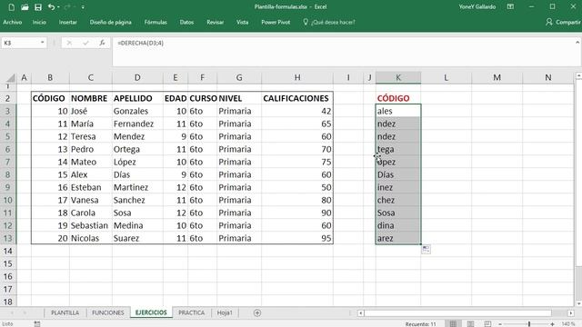 Función DERECHA e IZQUIERDA en Excel смотреть онлайн