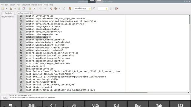 Change Arduino IDE Tab size, by editing preferences.txt. смотреть онлайн