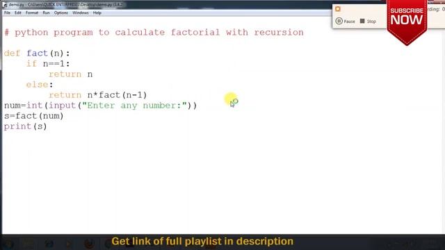 Factorial using Recursion in python | Fibonacci series using Recursion in python смотреть онлайн