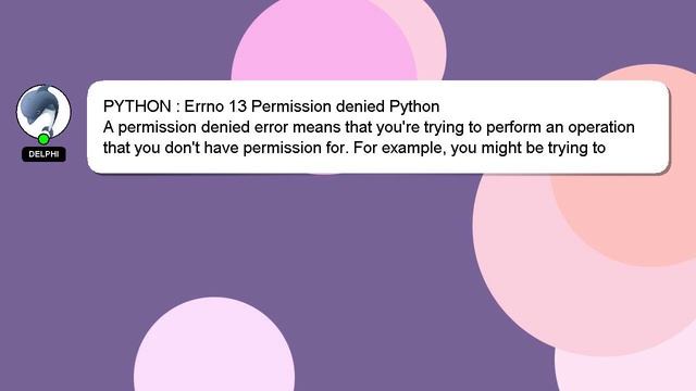 PYTHON : Errno 13 Permission denied Python смотреть онлайн