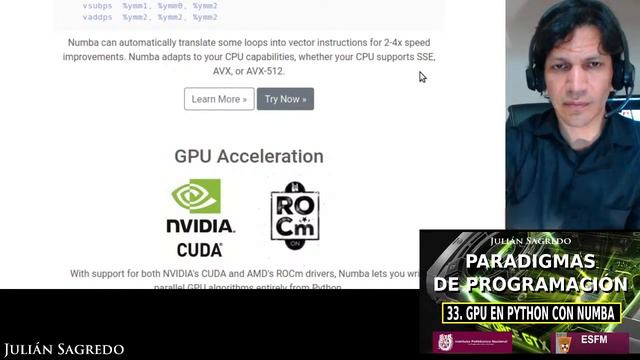 33. ACELERACIÓN EN PYTHON CON NUMBA Y CUDA смотреть онлайн