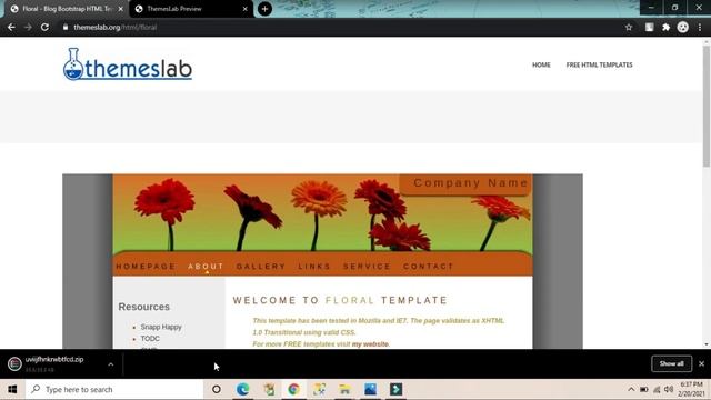 Floral : Blog Bootstrap HTML Template смотреть онлайн
