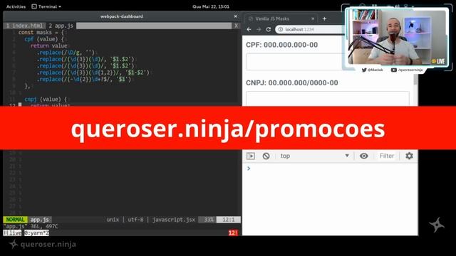 MÁSCARAS PARA FORMULÁRIO EM VANILLA JAVASCRIPT смотреть онлайн