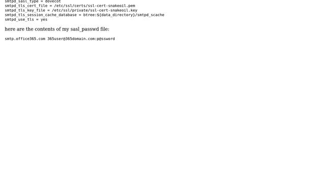 How to configure postfix on Ubuntu to relay emails through Office 365 (SMTP) with TLS? смотреть онлайн