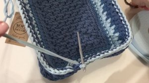 Прямоугольная корзина из трикотажной пряжи | Прямоугольник крючком