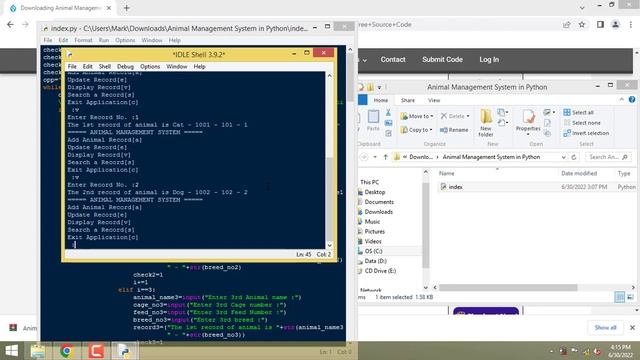 Animal Management System in Python смотреть онлайн