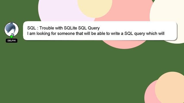 SQL : Trouble with SQLite SQL Query смотреть онлайн