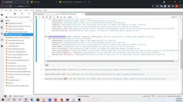 037 Executing Trades Coding Example