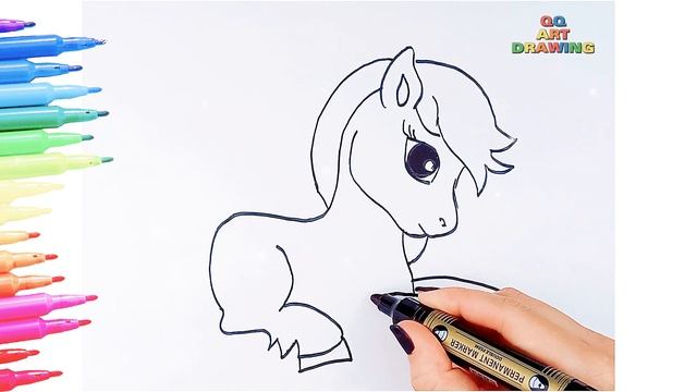 ✏️ Drawing Tutorial: How to Draw Eyes, Princess? Crown? Rose ? and a Cute Horse ? смотреть онлайн