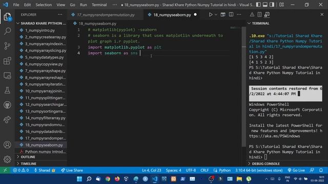 NumPy Seaborn || Visualize Distributions With Seaborn || Python Numpy Tutorial in hindi #18 смотреть онлайн