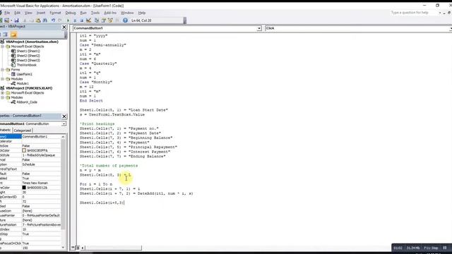 Excel VBA - How to schedule a fixed time interval for an amortization schedule смотреть онлайн