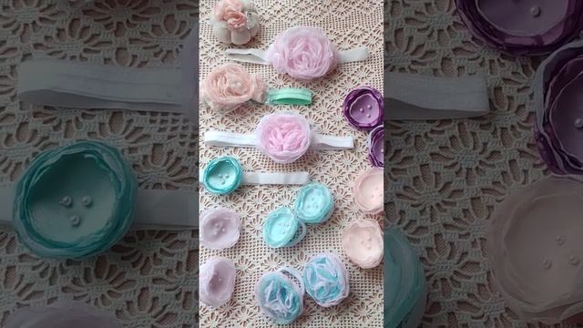 Немного моего рукоделия за прошлую неделю. Сделала детские повязочки и резинки для волос. смотреть онлайн