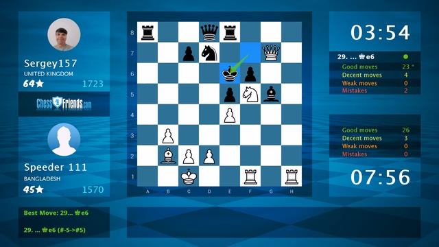 Chess Game Analysis: Speeder 111 - Sergey157, 1-0 (By ChessFriends.com) смотреть онлайн