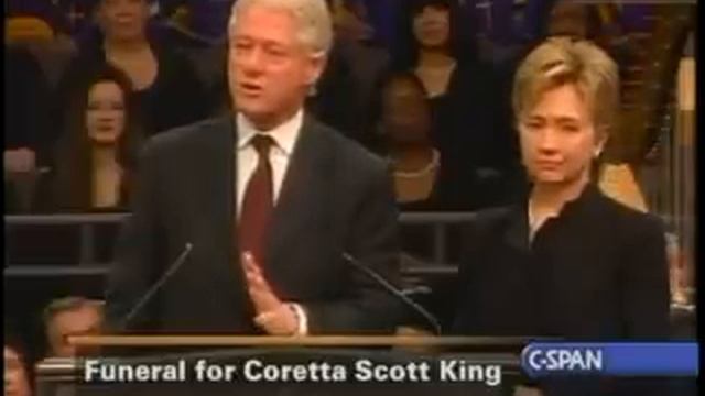 Remarks by President Clinton at Coretta Scott King's funeral смотреть онлайн