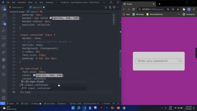 Light effect on password input field | HTML | CSS | JavaScript | Mg Coding Fun смотреть онлайн