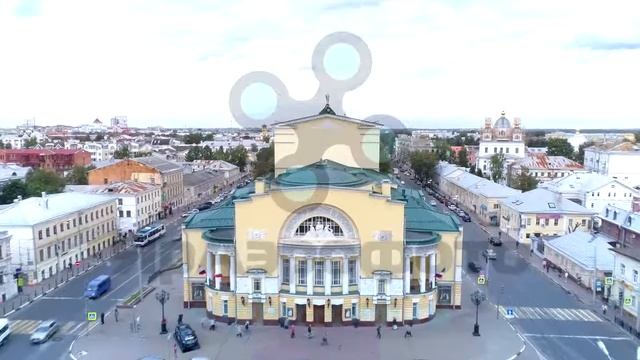 Ярославль. Театр им. Федора Волкова. Аэросъемка. смотреть онлайн
