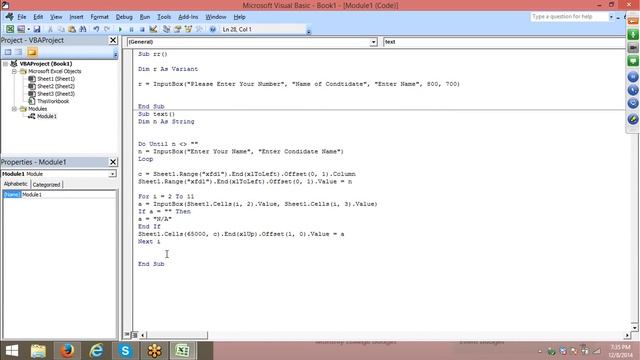 Advanced Inputbox in Excel VBA Macros Programming смотреть онлайн