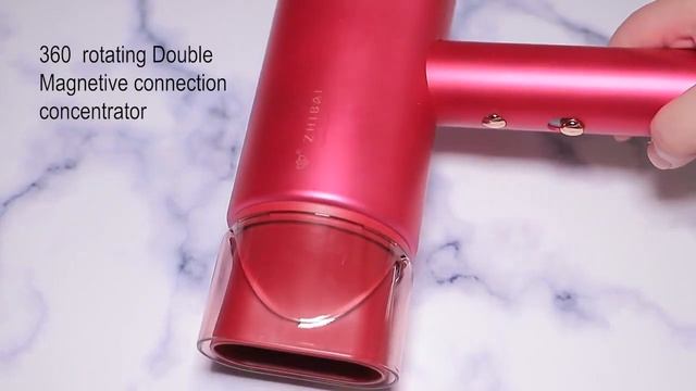 Zhibai Anion Electic Hair Dryer Red Quick Drying 1800w 3 Heat Seting 2 Speed Temperature Mi Blow Fo