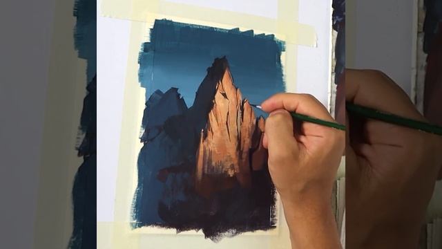 Рисую горы акрилом смотреть онлайн