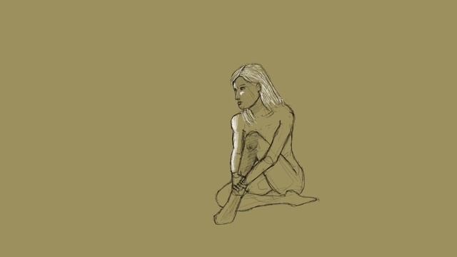 Набросок рисунка девушки / Girl sketching смотреть онлайн