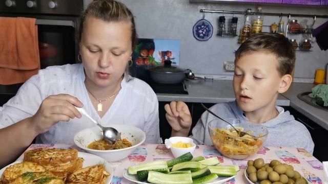 Мукбанг Домашний Лагман с курицей /Ване понравился ☺️ смотреть онлайн