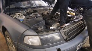 audi a8 d2 замена натяжителя и  генератора