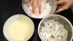 Кольца кальмара во фритюре. Пышный кляр. Быстрая закуска к пиву.