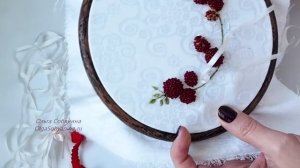 Малинка ? Вышивка лентами для начинающих мастер  класс / Embroidery of berries