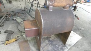 печка для бани из 530-ой трубы своими руками!!!