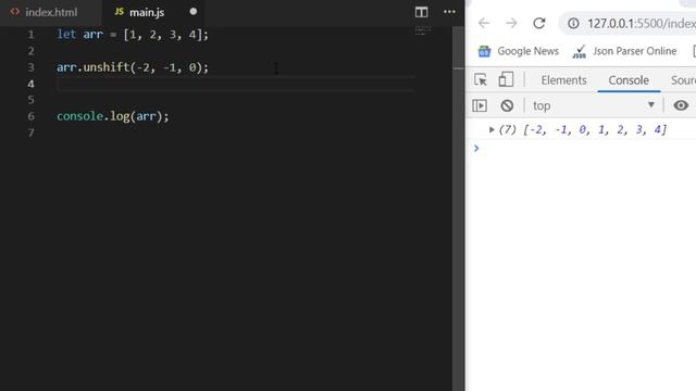 JavaScript Tutorial - 11: How to add elements in array at End/Front/In-Between смотреть онлайн
