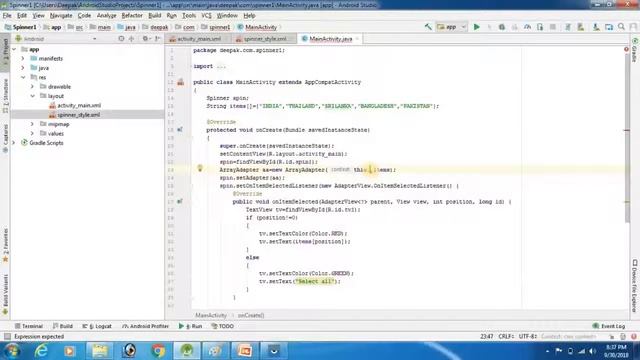 Spinner tutorial in android || Part 24(3) in Hindi смотреть онлайн