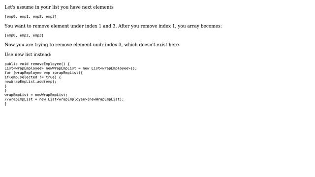 Salesforce: List index out of bounds exception in Wrapper Class Deletion (3 Solutions!!) смотреть онлайн