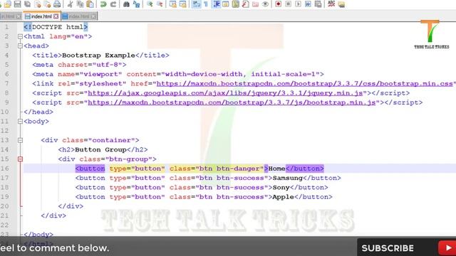 Bootstrap Tutorial for Beginners #12 Button group in Bootstrap смотреть онлайн