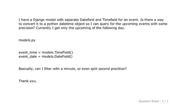 Django : Django datefield and timefield to python datetime смотреть онлайн